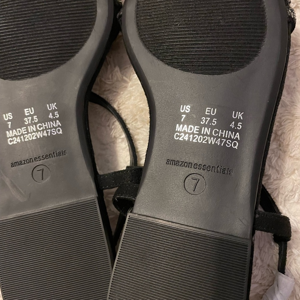 Amazon Essentials Black Strappy Sandals with Silv… - image 6